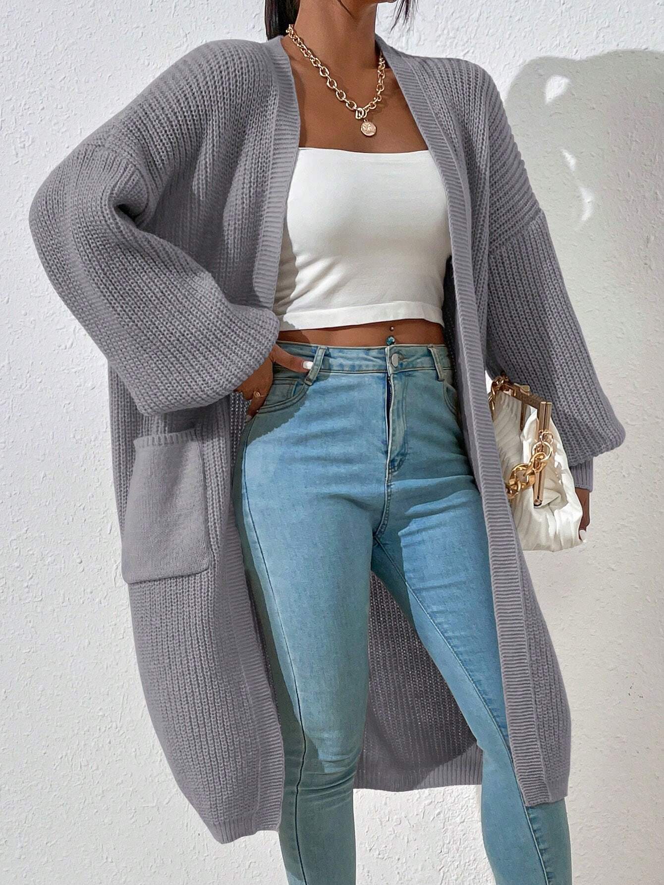 Maxi Balloon Sleeve Cardigan