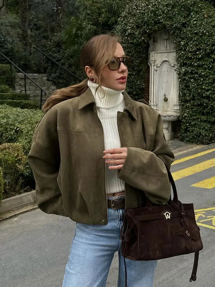 Suede Bomber Jacket