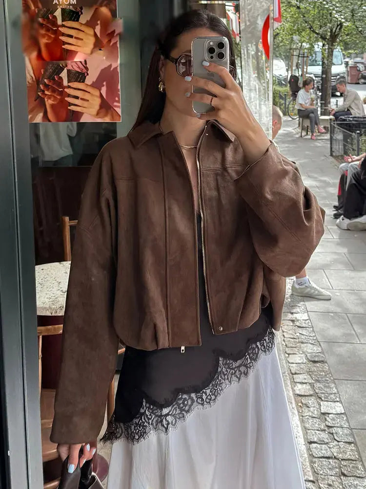 Suede Bomber Jacket