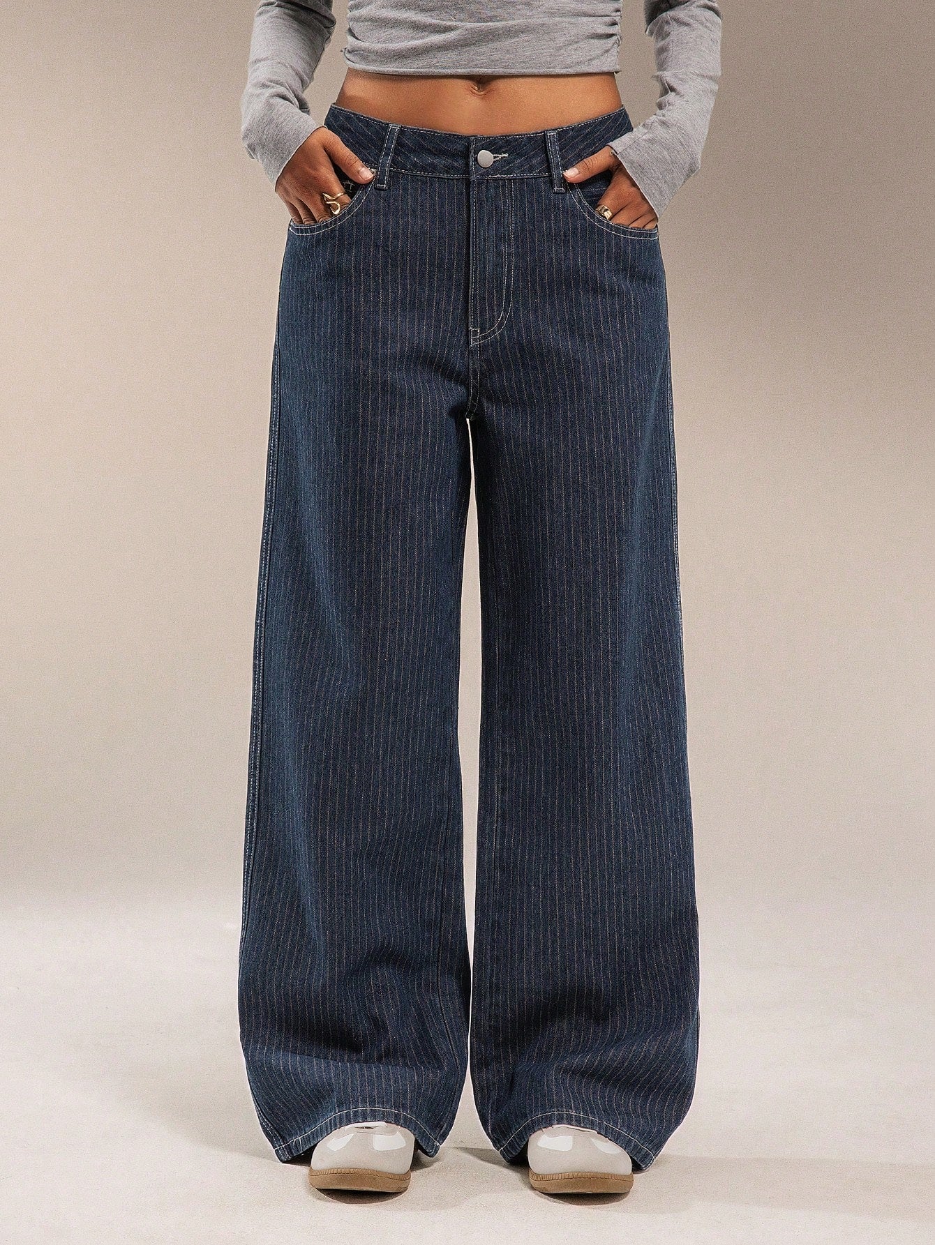 Kayla Printed Pinstripe Jeans