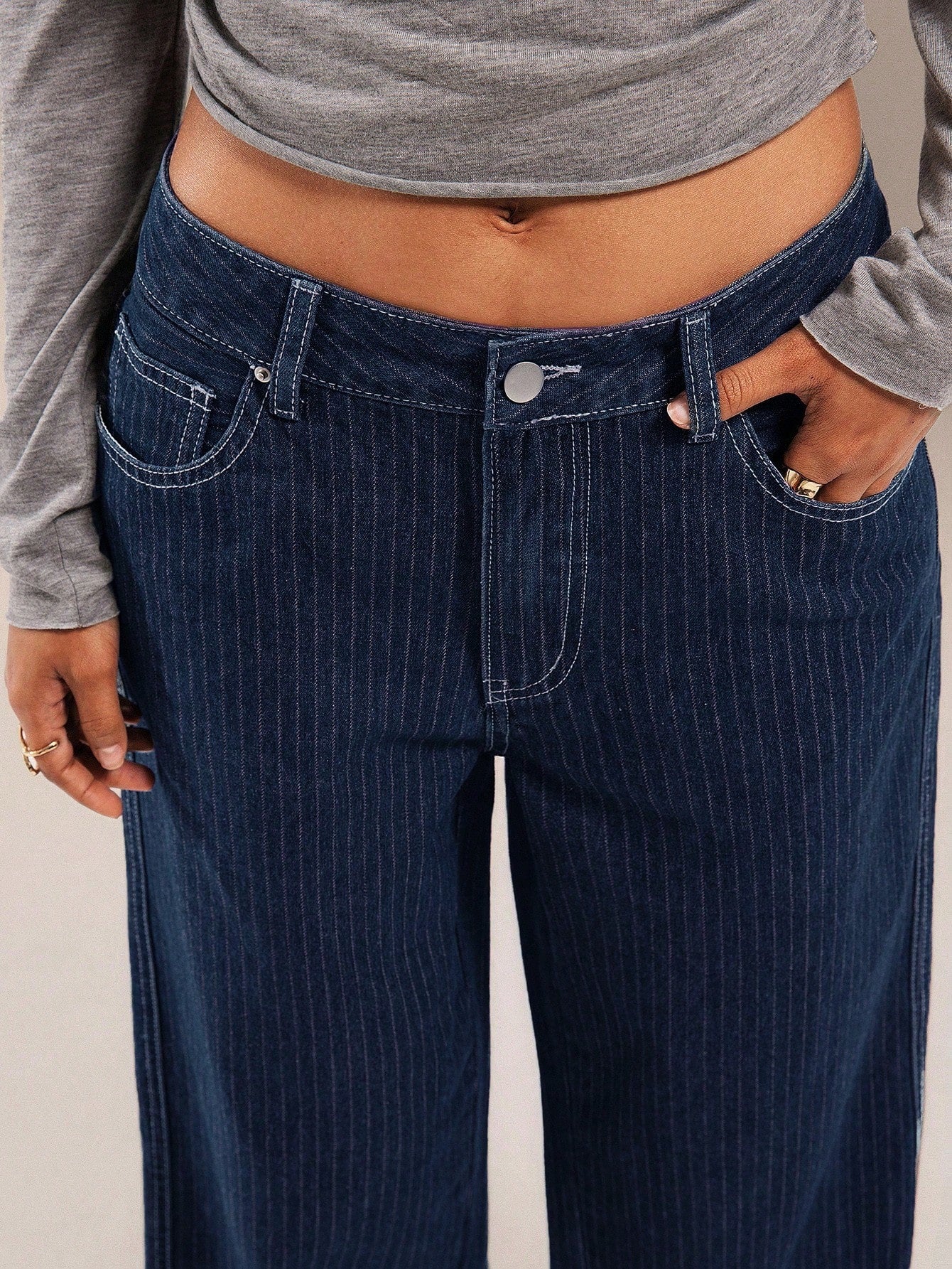 Kayla Printed Pinstripe Jeans