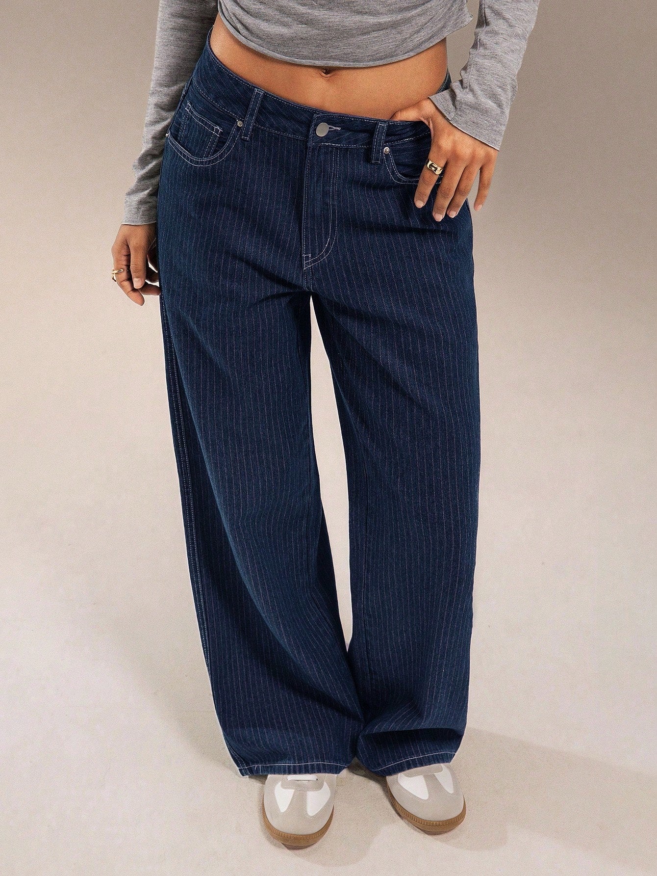 Kayla Printed Pinstripe Jeans