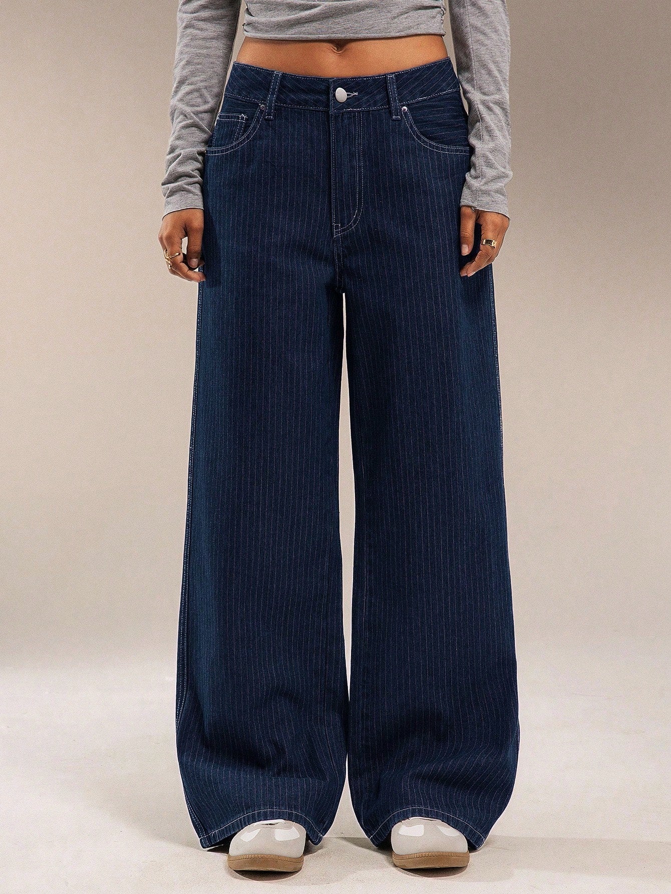 Kayla Printed Pinstripe Jeans