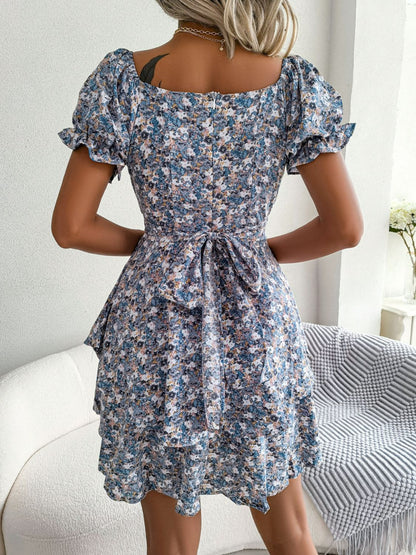 Maya Floral Sweetheart Neck Mini Dress