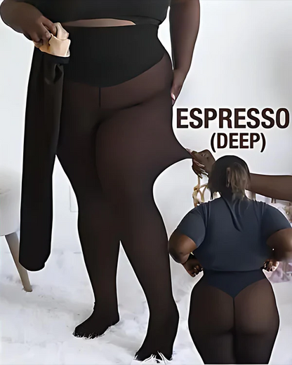 New Compression Band Model One-Seam Translucent Fleece Lined Tights