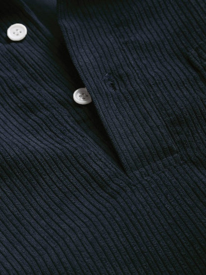 Harrington Corduroy Half-Button Shirt