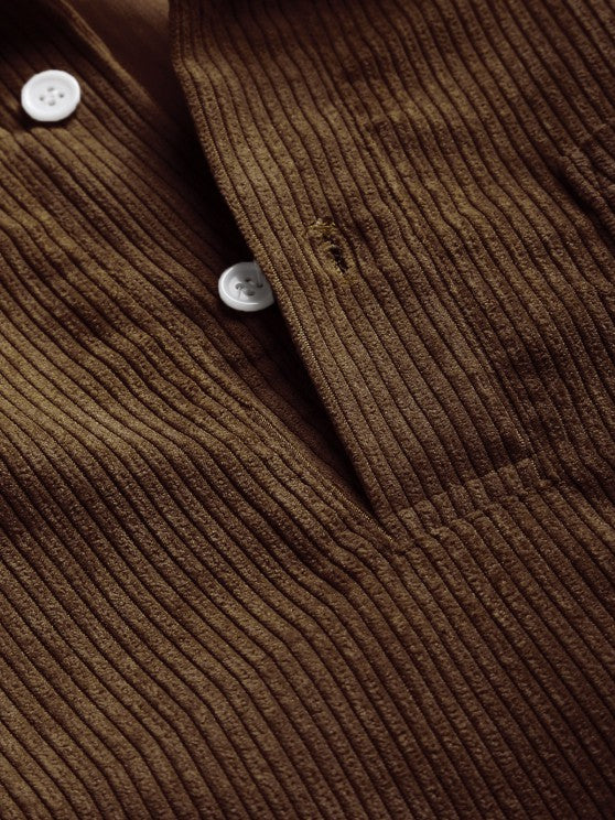 Harrington Corduroy Half-Button Shirt