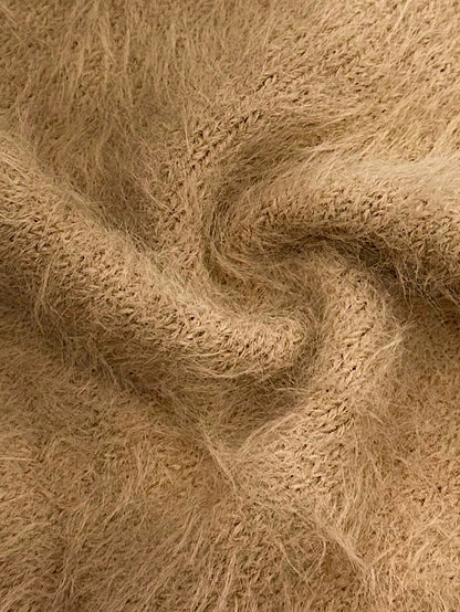 V-Neck Mink Cashmere Knit Pullover