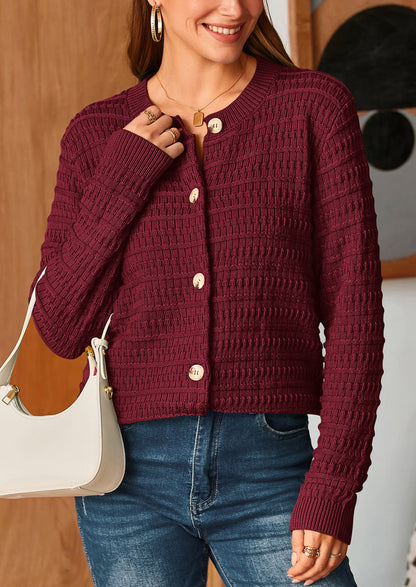 PRETTYGARDEN Women's Knit Cardigan Sweaters Casual Long Sleeve Open Front Button Down Trendy Jackets Outerwear