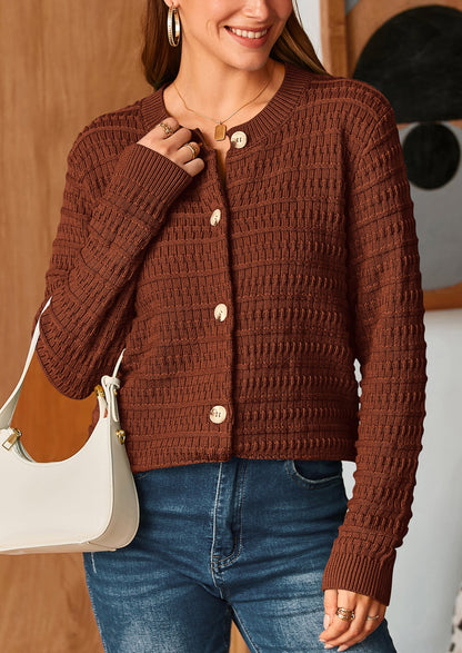 PRETTYGARDEN Women's Knit Cardigan Sweaters Casual Long Sleeve Open Front Button Down Trendy Jackets Outerwear