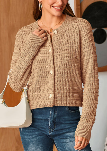 PRETTYGARDEN Women's Knit Cardigan Sweaters Casual Long Sleeve Open Front Button Down Trendy Jackets Outerwear