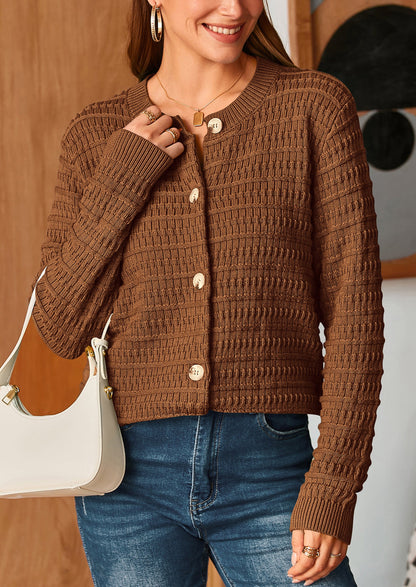 PRETTYGARDEN Women's Knit Cardigan Sweaters Casual Long Sleeve Open Front Button Down Trendy Jackets Outerwear