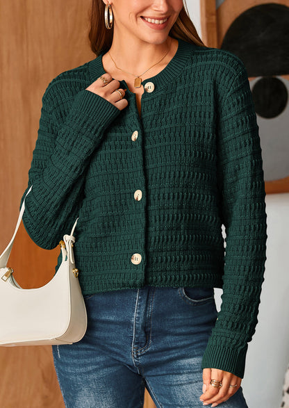 PRETTYGARDEN Women's Knit Cardigan Sweaters Casual Long Sleeve Open Front Button Down Trendy Jackets Outerwear