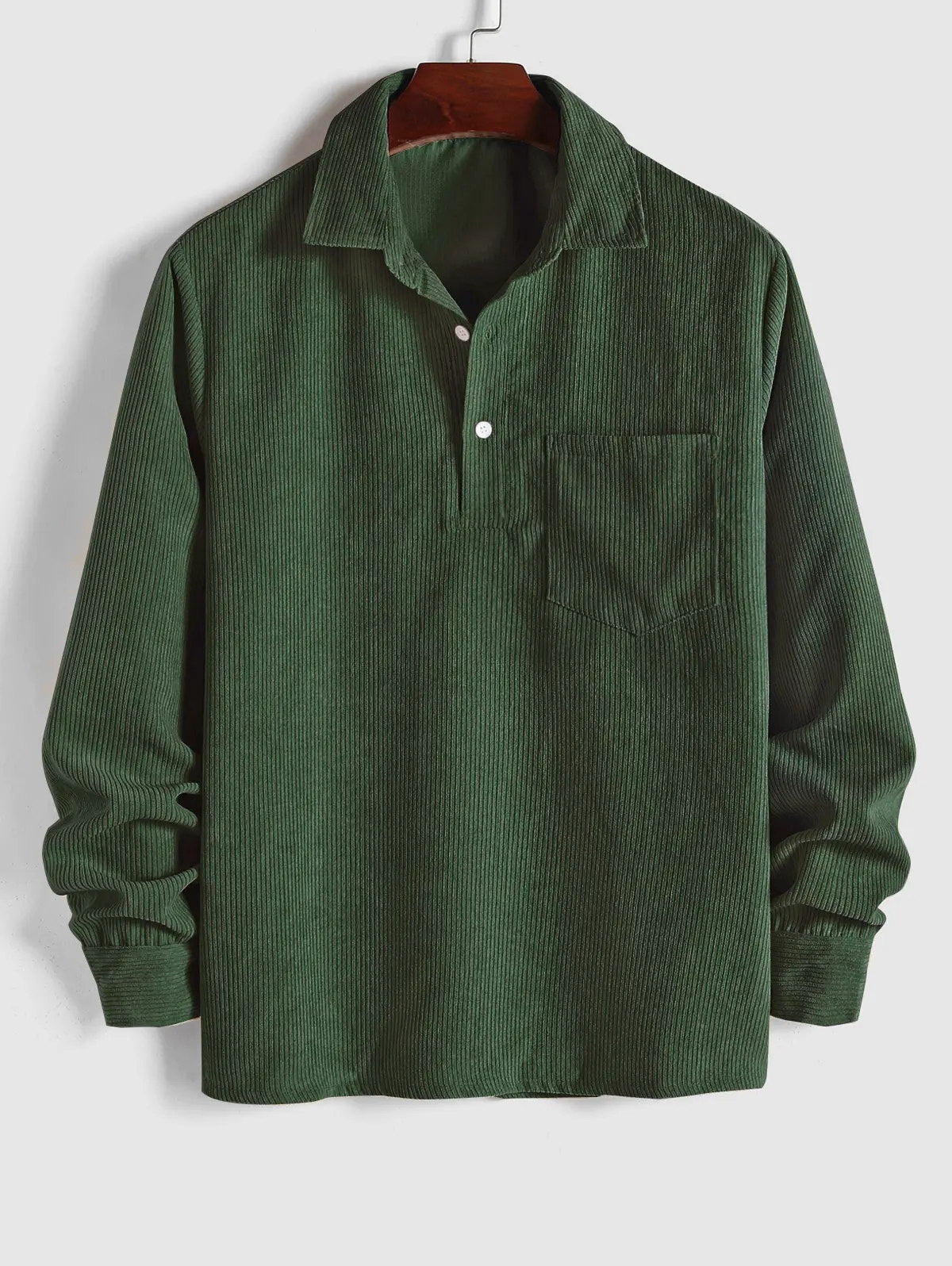 Harrington Corduroy Half-Button Shirt