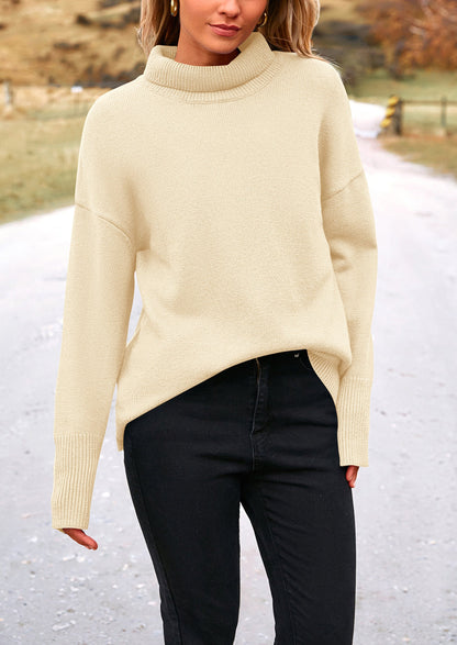 PRETTYGARDEN Women's Turtleneck Oversized Sweater Long Sleeve Chunky Knit Pullover Casual Winter Jumper Tops