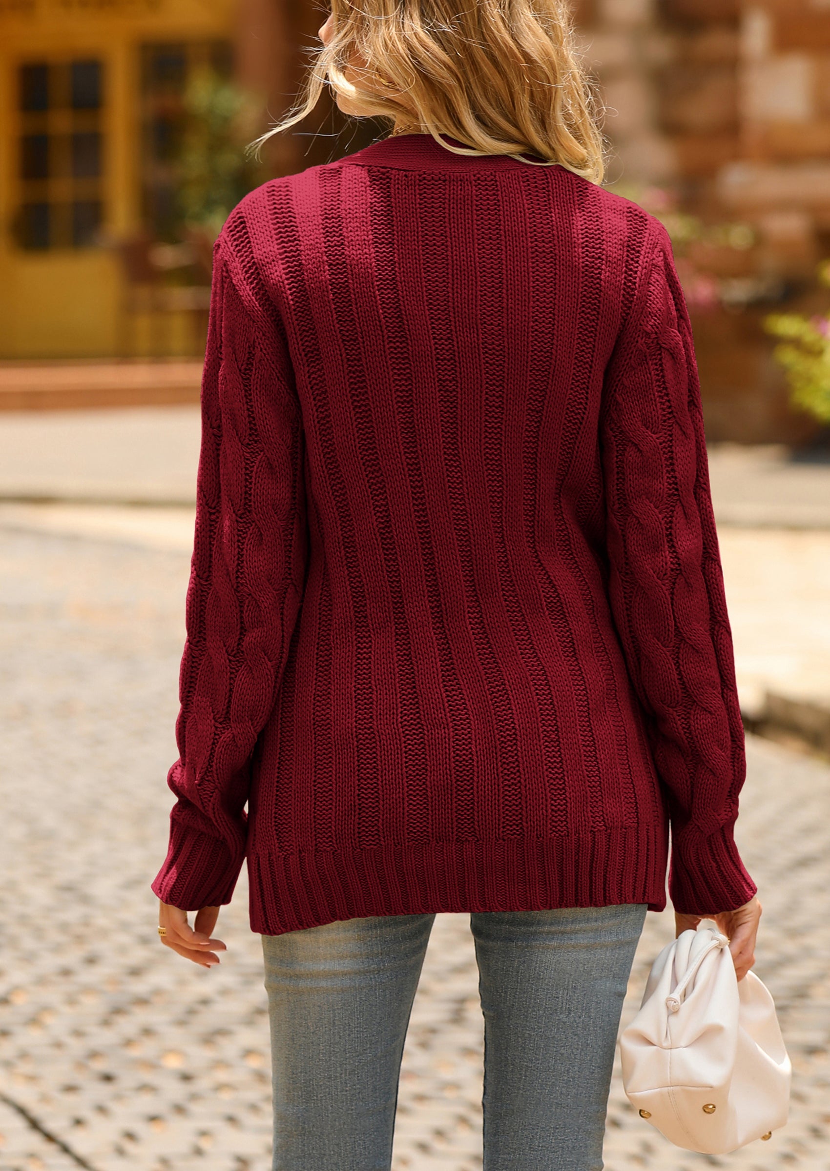 PRETTYGARDEN Women's Open Front Cardigan Sweaters Fall Fashion Button Down Cable Knit Chunky Winter Outerwear Coats