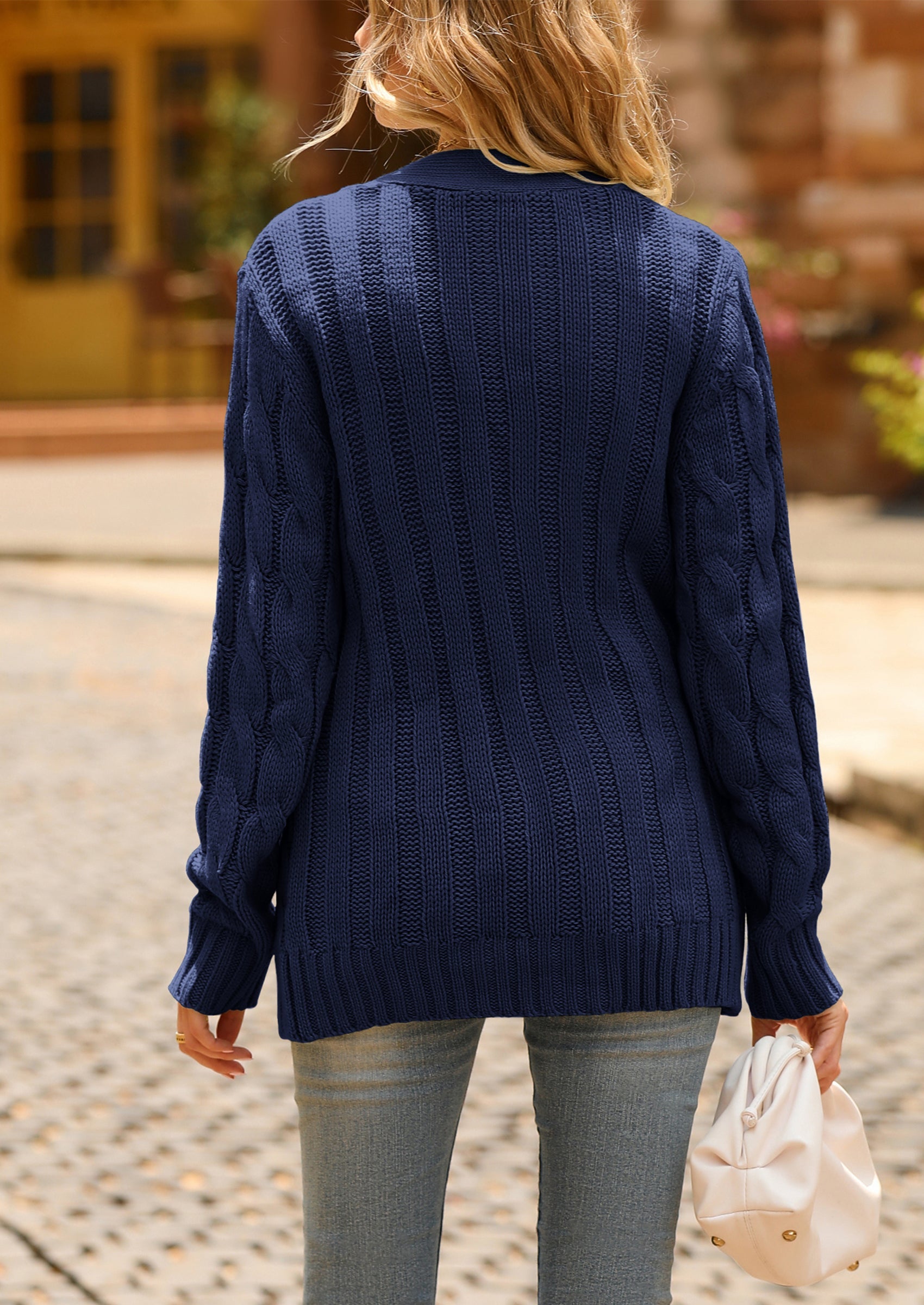 PRETTYGARDEN Women's Open Front Cardigan Sweaters Fall Fashion Button Down Cable Knit Chunky Winter Outerwear Coats