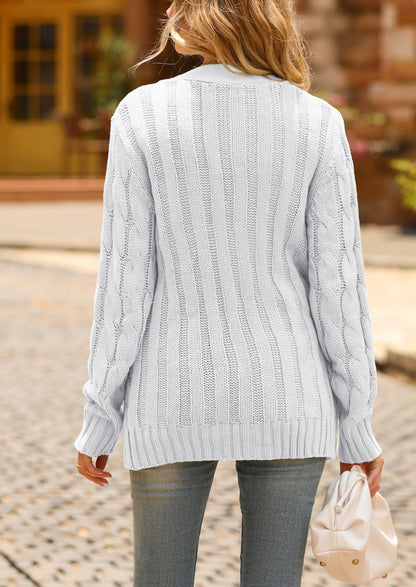 PRETTYGARDEN Women's Open Front Cardigan Sweaters Fall Fashion Button Down Cable Knit Chunky Winter Outerwear Coats