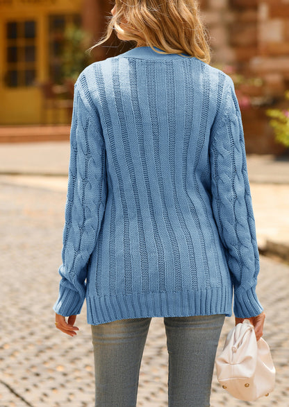 PRETTYGARDEN Women's Open Front Cardigan Sweaters Fall Fashion Button Down Cable Knit Chunky Winter Outerwear Coats