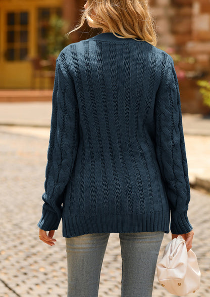 PRETTYGARDEN Women's Open Front Cardigan Sweaters Fall Fashion Button Down Cable Knit Chunky Winter Outerwear Coats