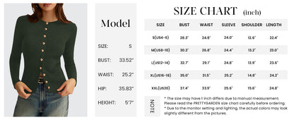 PRETTYGARDEN Womens Fall Cardigan Sweaters Lightweight Long Sleeve Button up Ribbed Knit Tops Winter Fashion Clothes
