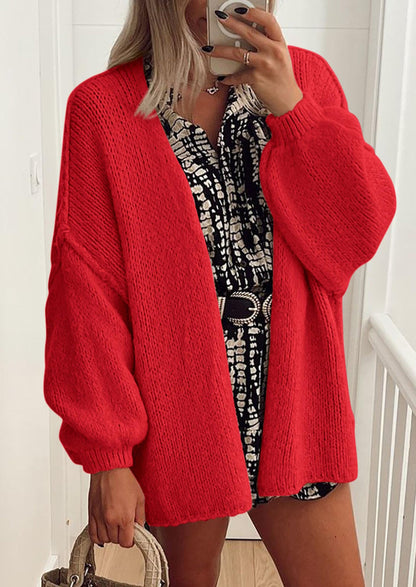 PRETTYGARDEN Womens Oversized Cardigan Sweaters Fall Long Lantern Sleeve Knit Open Front Lightweight Sweater