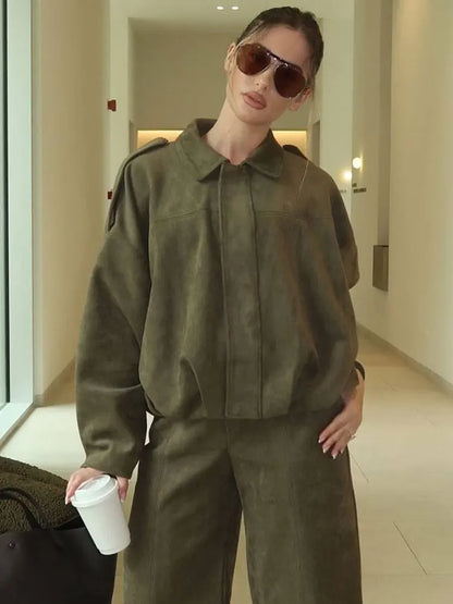 Suede Bomber Jacket
