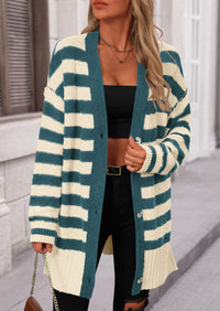 Striped Beige Blue Green
