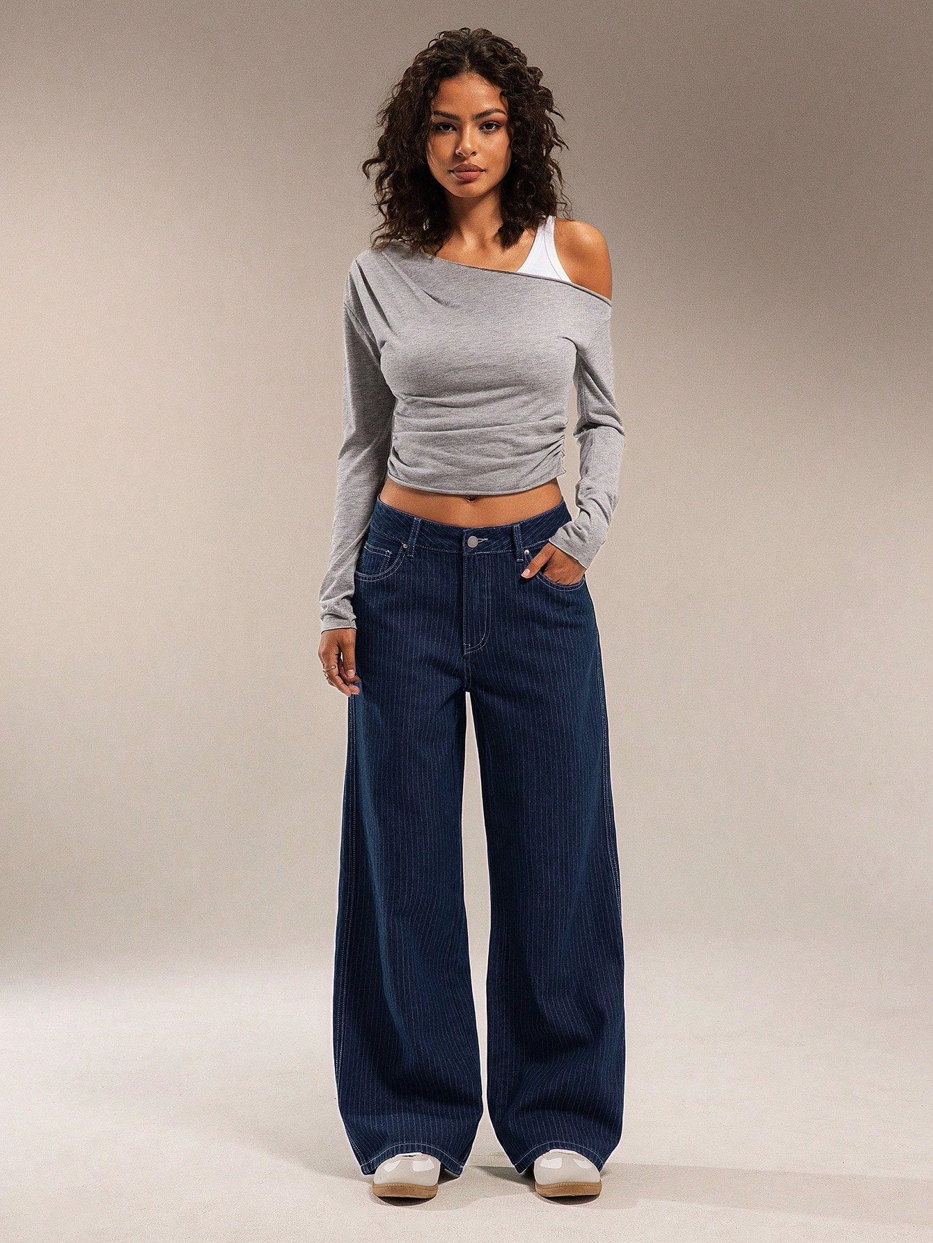 Kayla Printed Pinstripe Jeans