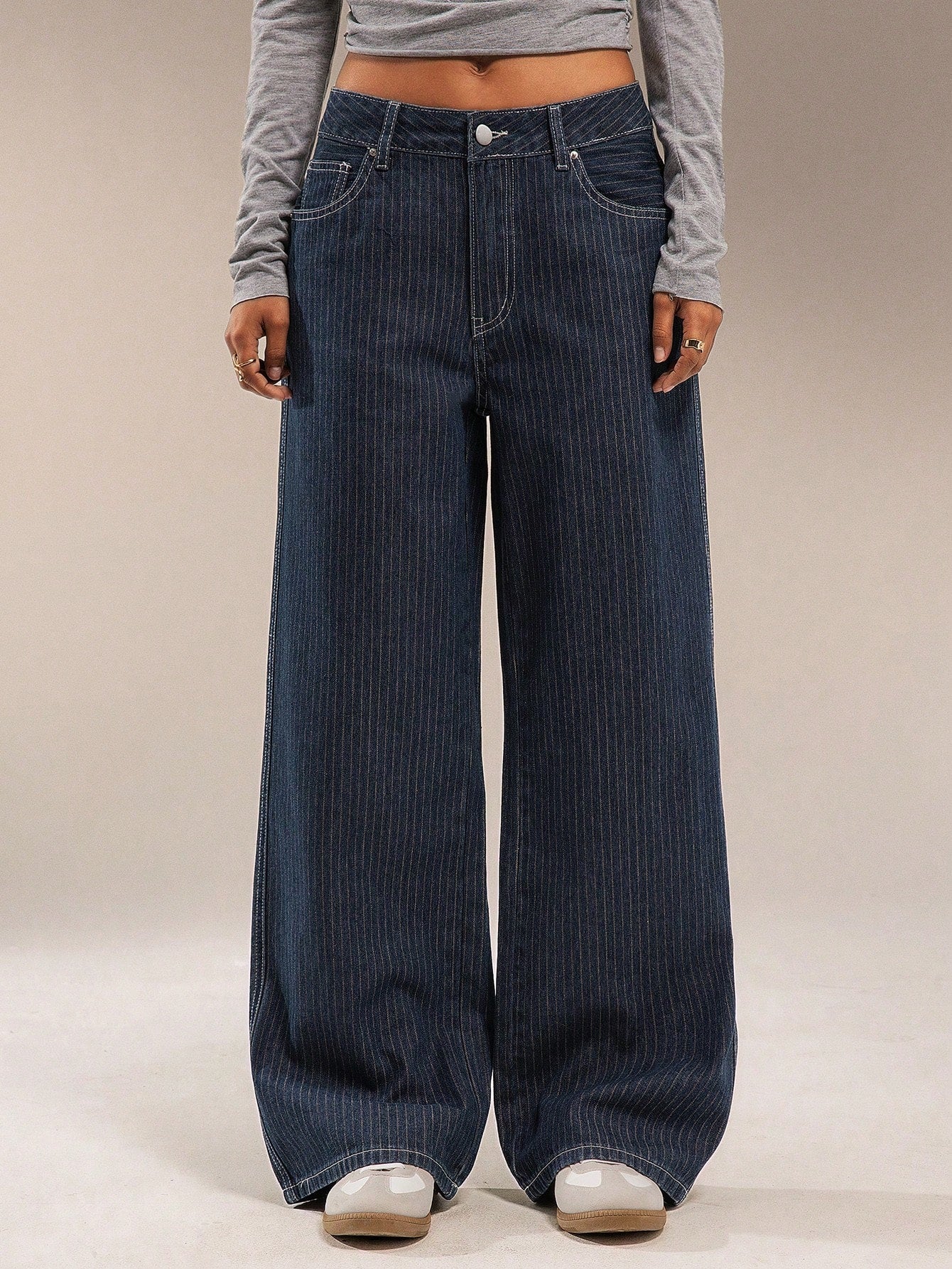 Kayla Printed Pinstripe Jeans