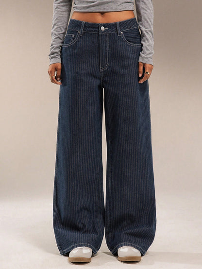 Kayla Printed Pinstripe Jeans