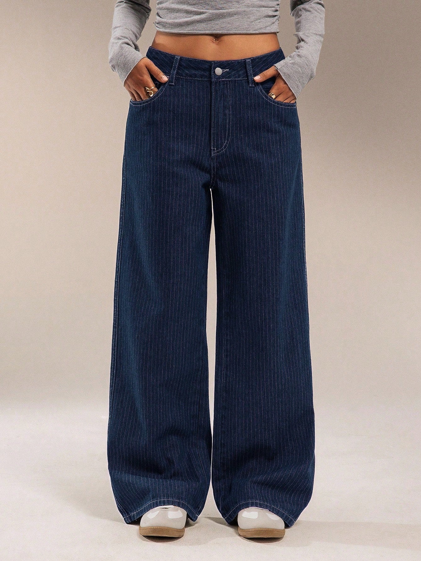 Kayla Printed Pinstripe Jeans